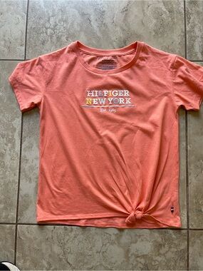 Tommy Hilfiger Coral Logo Knot Front Tee